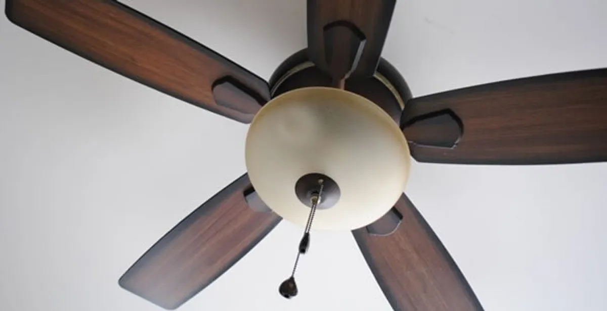 Fully installed ceiling fan with balanced blades and light fixture in St Paul, MN