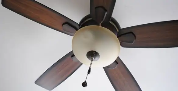 Fully installed ceiling fan with balanced blades and light fixture in St Paul, MN