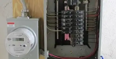 electrical panel upgrade service showing outdated electrical panel prepared for professional replacement in St Paul, MN