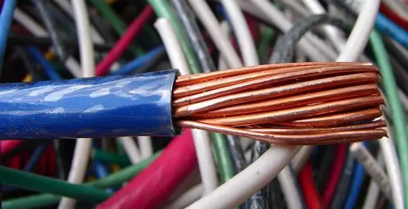 electrical wiring services showing exposed copper conductors and cable preparation in St Paul, MN