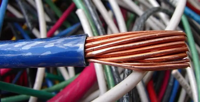 electrical wiring services showing exposed copper conductors and cable preparation in St Paul, MN