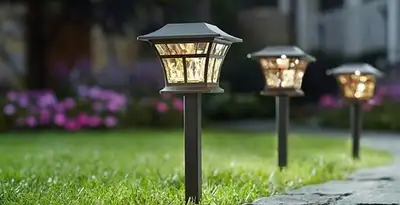 landscape lighting installation services with professionally installed pathway lights in St Paul, MN