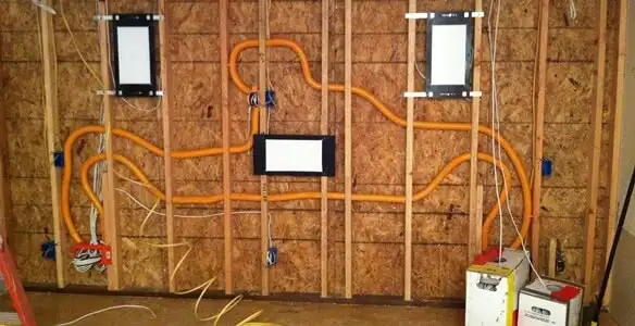 new construction wiring project displaying complete electrical system layout installed by professionals in St Paul, MN