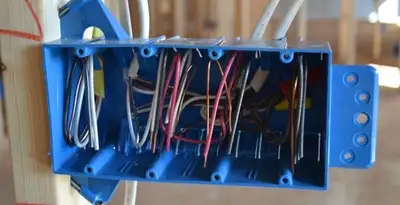 new construction wiring installation featuring electrical boxes and cable routing by expert electricians in St Paul, MN