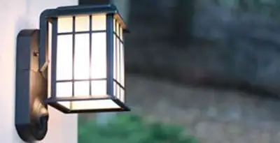 security light installation services with professionally mounted exterior wall light in St Paul, MN
