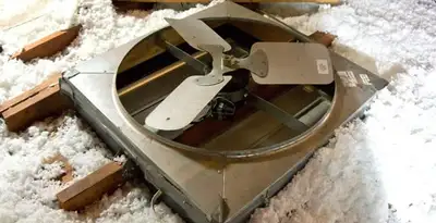 whole house fan installation services with attic-mounted ventilation unit in St Paul, MN
